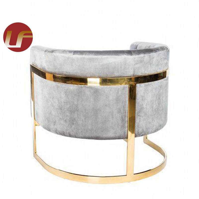Stainless Steel Upholstered Lounge Armrest Dining Chair
