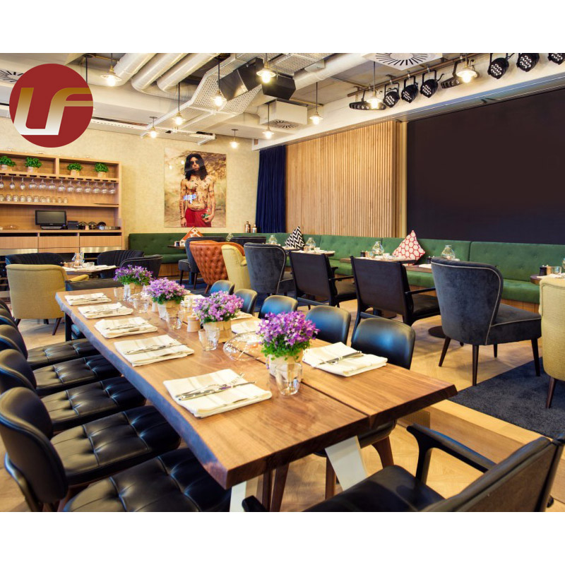 2022 New Design Luxury Modern Booth Seating Sofa Wooden Antique Restaurant Tables And Chairs For Restaurant