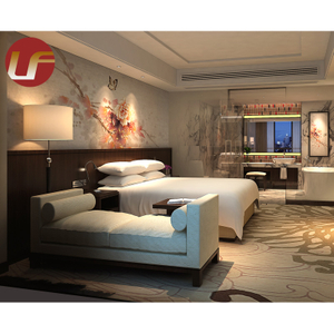 5 Star Luxury Moderno Villa Furniture Suite Custom Made Metal Fabric Hotel Bedroom Set