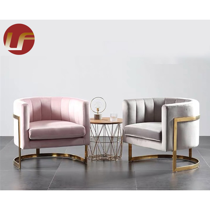 Luxury Restaurant Dinning Room Furniture Modern Arm Sofa Velvet Dining Chairs With Metal Legs Leisure Sofa