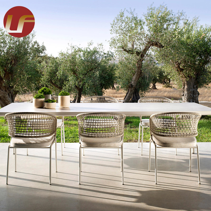 Hotel Outdoor Furniture Hotel Dining Chair Aluminum Rope Outdoor Chair Restaurant Garden Chair 