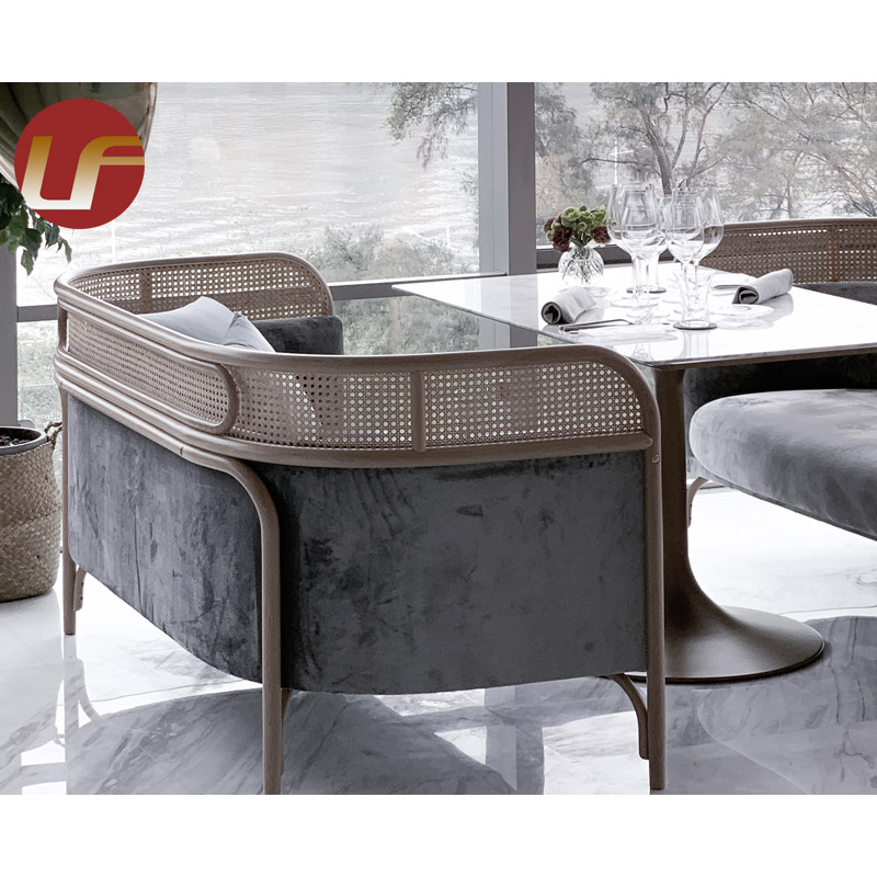 Modern Dining Furniture Design High Back Single Side Velvet Restaurant Sofa Booth Seating